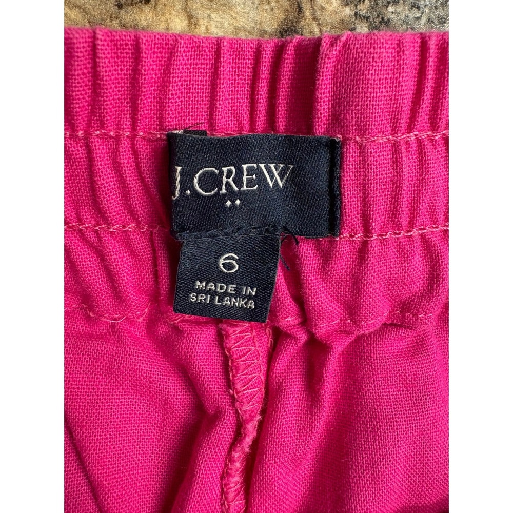 J.Crew Seaside Pink Linen Blend Drawstring Elastic Waist Coastal Pants Size 6 - Picture 3 of 8